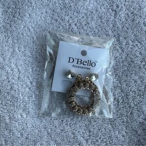 D'Bello Gold Crystal Circle Drop Earrings - Gold